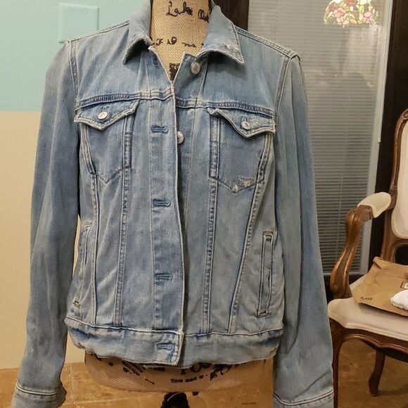 GAP Jackets & Blazers - Gap distressed jean jacket size L